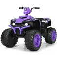 thumbnail image 1 of Costway Quad ATV de 4 ruedas para niños de 12 V con luces LED, música, USB, color morado, 1 of 3