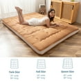 thumbnail image 7 of Traditional Floor Mattress, Japanese Futon Mattress for Adults, Rolling Up Sleeping Mattress Tatami Mat for Guest Room Dormitory Bedroom,Light Brown,Twin, 7 of 7