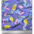 thumbnail image 1 of Soimoi Rayon Fabric Leaves,Feather & Floral Watercolor Printed Craft Fabric by The Yard 56 Inch Wide, 1 of 1
