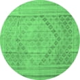 thumbnail image 1 of Ahgly Company Indoor Round Southwestern Emerald Green Country Area Rugs, 7' Round, 1 of 4