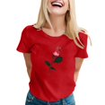 thumbnail image 1 of SZXZYGS T-Shirts pour Femmes Coton Grande Taille T-Shirt Mignon Col Rond Manches Courtes Été 2024, 1 of 4