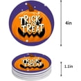 thumbnail image 1 of FMSHPON Happy Halloween Trick or Treat and Pumpkin Purple Set of 6 Round Coaster for Drinks, Absorbent Ceramic Stone Coasters Cup Mat with Cork Base for Home Kitchen Room Coffee Table Bar Decor, 1 of 6
