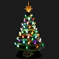 thumbnail image 3 of Gymax 15 Inch Artificial Christmas Tree Tabletop Luminous Ceramic Tree Green, 3 of 9