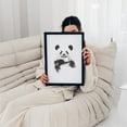 thumbnail image 5 of Funny Panda - Illustration Humor Animal Wildlife Pop Art Modern Art Sketch Black Framed Wall Art Print 9 x 12 inches, 5 of 7