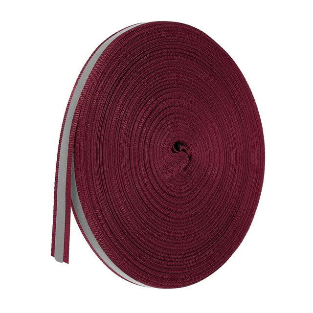 Unique Bargains Bande Réfléchissante, 10mm x 50 Verges Bande Réfléchissante pour Vêtements Imperméables, Rouge Vin