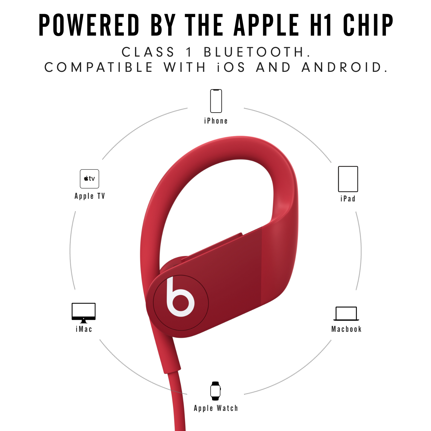 Powerbeats High-Performance Wireless Earphones with Apple H1 Headphone Chip - Red - image 7 of 11