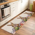 thumbnail image 2 of 2'x6' Rug Runners for Hallways Kitchen, Spring Easter Bunny Non Slip Entryway Beside Floor Carpet Runner, Colorful Eggs Watercolor Rutsic Washable Laundry Room Bedroom Throw Rugs Mat for Family Pet, 2 of 8
