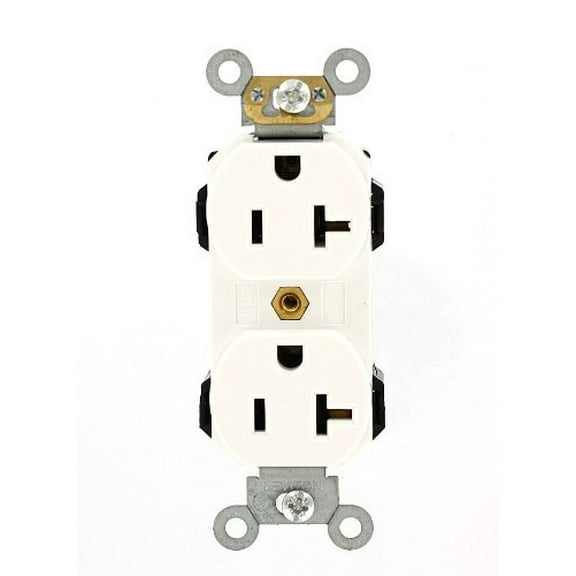 Leviton White LEV-LOK INDUSTRIAL Receptacle Duplex Outlet 20A M5362-SW Boxed