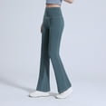 thumbnail image 2 of SWSMCLT Women's Yoga Pants Bootcut Skinny Joggers Flared Bottom Long Leggings Bell Workout High Waisted Comfy Ankle Hiking Soft Peacock Blue XX-Large, 2 of 4