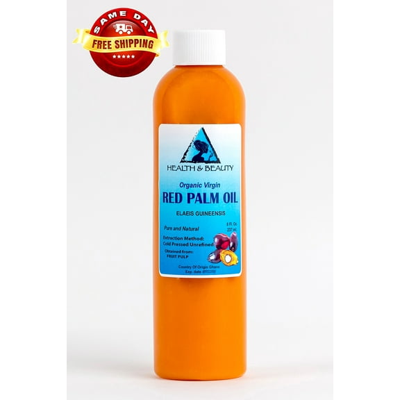 PALM OIL "RED" EXTRA VIRGIN UNREFINED ORGANIC CARRIER COLD PRESSED PURE 8 OZ