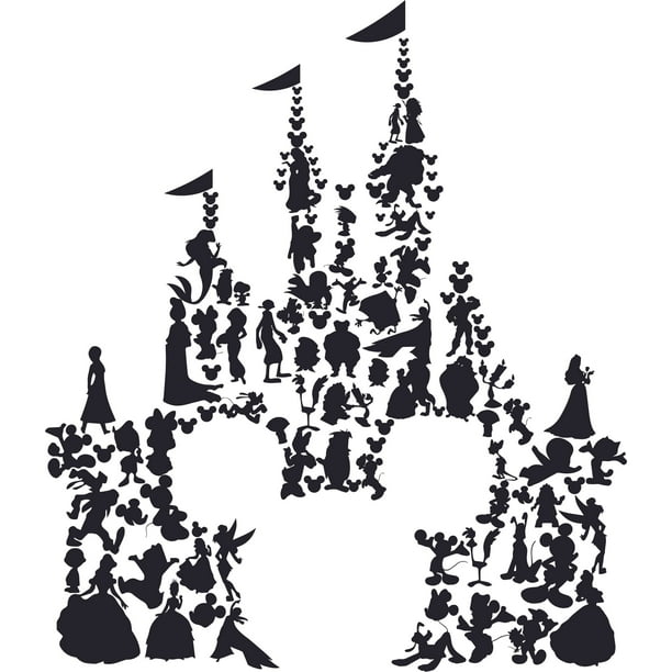 Disney Characters Castle Cartoon Design Customized Name Wall Decal