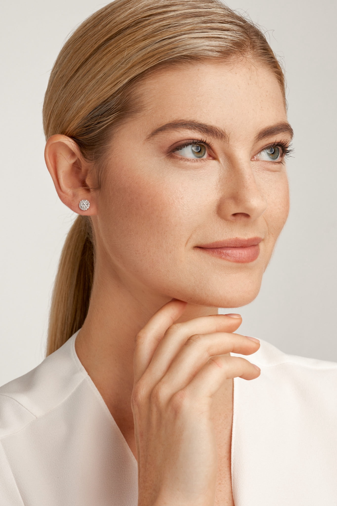 Forever Facets 1/2 CT TW Lab Grown Diamond Earrings in Platinum over Sterling Silver, Adult Female