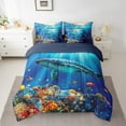 thumbnail image 2 of Erosebridal Ocean Whale Bedding Sets Twin Size,Marine Sealife Comforter Sets with Sheets,Uderwater World Decor,Reversible,Breathable,7pcs, 2 of 6