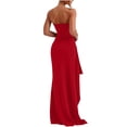 thumbnail image 4 of Vestido de Longitud de Rodilla, Color Sólido Estampado en Caliente Perspectiva Envoltura de Ropa Interior para el Pecho Y el Abdomen, 4 of 7