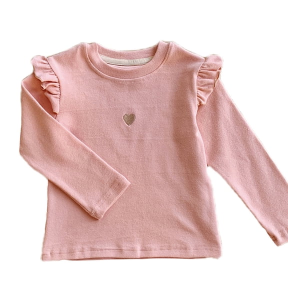 Beautyzll 2-8T Girls Long Sleeve Tees for Kids Toddler 100% Cotton Crew Neck Shirt Baby Super Soft Cotton T Shirts