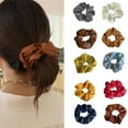 thumbnail image 5 of Fashion Leather Scrunchies Red Rubber Bands For Women Girls Korean Elastic Hair Bands Ponytail Hold Hair Accessories, 5 of 9