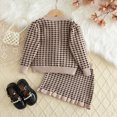 thumbnail image 4 of WXFAZCVU Girls Fall Outfits Button Down Sweater Jacket and Skirt Kids Trendy Clothing Set Size 4-5 Years, 4 of 4