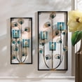 thumbnail image 3 of Home Decorative Peacock Rectangular Wall Sconce - Three Candles, 3 of 3