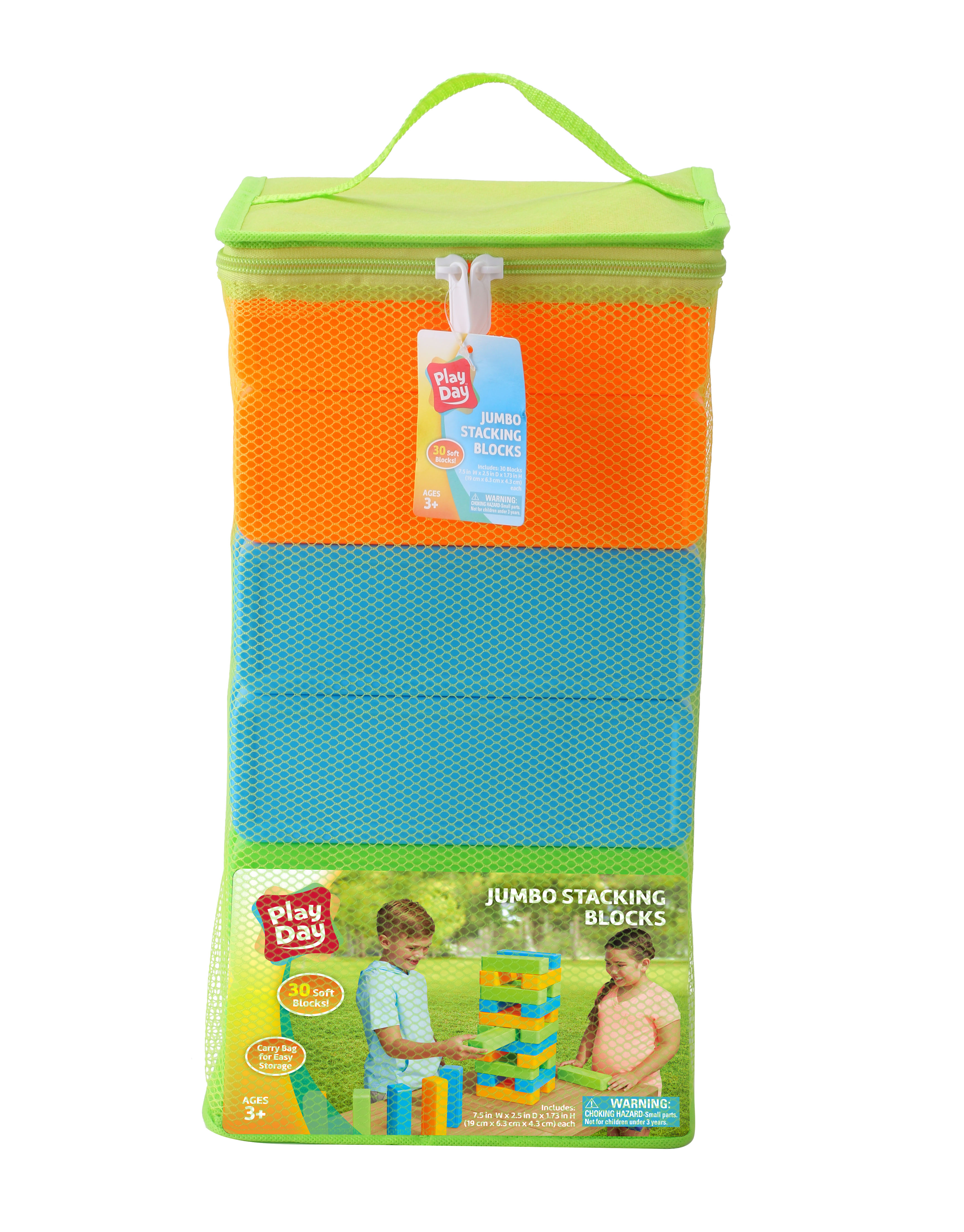 Play Day Jumbo Toy Stacking Block Set, 30 Outdoor Lawn Blocks, Children Ages 3+ - image 2 of 5