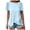 Sky Blue, variant on Kaprioy Women's Ruffle Hem Short Sleeve T-Shirt, Casual Summer Crew Neck Blouses Top