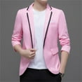 thumbnail image 7 of Gvdentm Men's Sport Coat Casual One Button Blazer Breathable Pink Dress Jackets,2XL, 7 of 7