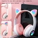 thumbnail image 4 of Auriculares Bluetooth para niños, Auriculares Plegables para niñas, Auriculares con Cable con Orejas de Gato con luz LED y micrófono para la Escuela/Tableta/teléfono móvil/PC, 4 of 5