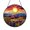Acrylic 3.5 Inch, variant on Decorative Sunset Landscape Stained Glass Window Hanging with Warm Sky Colors, Layered Mountains, and Meadow Flower Details