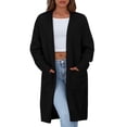 thumbnail image 1 of Cardigan PRETTYGARDEN 2025 Negro Grande Holgado de Punto, 1 of 8