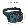 thumbnail image 4 of Rateoe Neon Zombie Skull Print Fanny Pack Belt Bag for Women and Men, Square Double-Layer Waterproof Waist Pack with Adjustable Strap for Hiking, Jogging, Cycling, 4 of 9