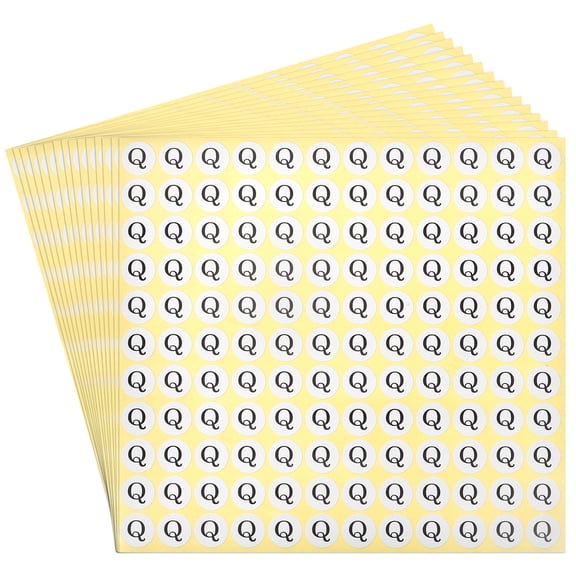 Uxcell 15 Sheet 1980pcs Letter Q Round Stick Letter Labels Self Adhesive for Scrapbooking Crafts