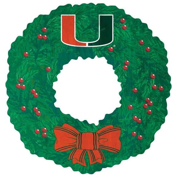 Miami Hurricanes 16'' Team Wreath Sign
