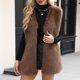 thumbnail image 1 of Chaqueta larga y cálida para mujer, de invierno, con cuello en V liso, 1 of 8