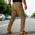 thumbnail image 5 of Dwelliawo Cargo Pants for Men Work Construction Tactical Hiking Pants Waterproof Lightweight Ripstop Pant with Pockets Brown S, 5 of 8
