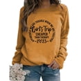 thumbnail image 1 of ESSSUT Hauts pour Femmes Liquidation Tendances Féminines T-Shirt Imprimé Ample Manches Longues Blouse Col Rond Hauts Décontractés Orange L, 1 of 4