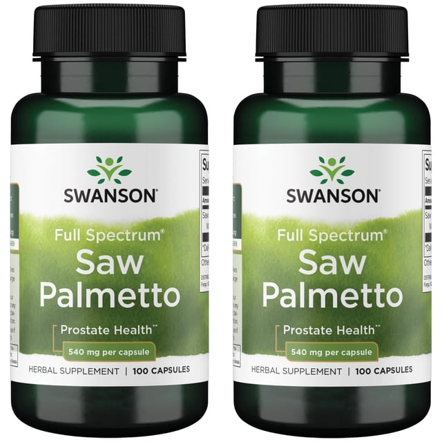 Suplemento Swanson Saw Palmetto 540 mg 100 cápsulas (paquete de 2)