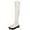 White Boots, variant on Juebong Over The Knee Boots Women Lug Sole Goth Low Heel Boots Stretch Round Toe Long Boots White,42