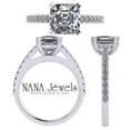 thumbnail image 3 of NANA 7mm (2ct) Asscher Cut Pure Brilliance Zirconia Cathedral Solitaire Engagement Ring-14k Rose Gold-Size 5, 3 of 7