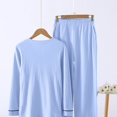 thumbnail image 6 of CQXIDFH Women Pajamas Plus Size V-Neck Pajama Set with Built-in Support Long Sleeve Loose Casual Home Wear Matching Sets Women Clothing, 6 of 6