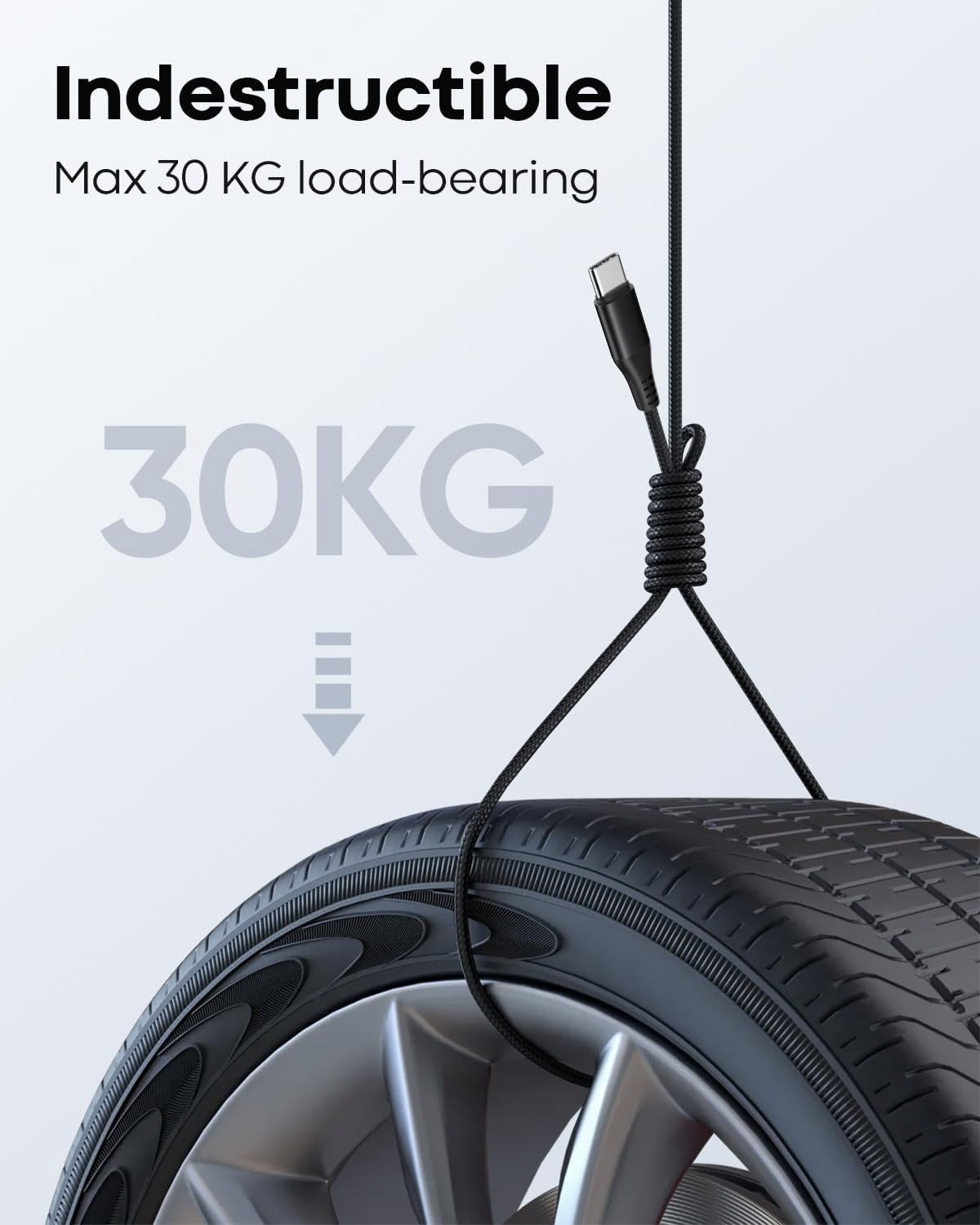 General 20ft USB-C to USB-C Cable with Accessories Included, Black