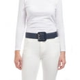 thumbnail image 1 of Vince Camuto Snake Embossed Covered Buckle Stretch Belt, Navy, 1 of 1