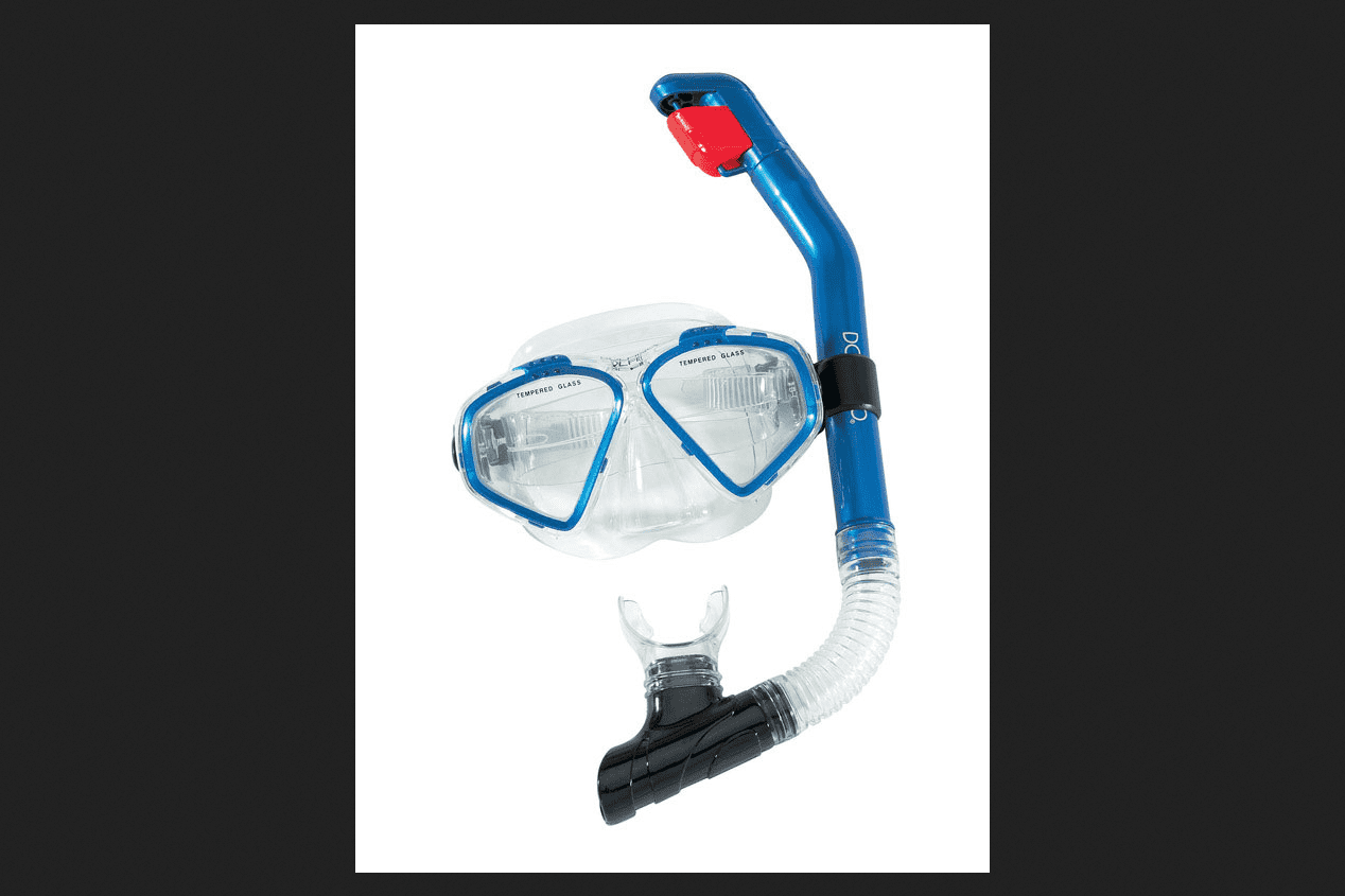 Aqua Leisure Blue Silicone Snorkel and Mask by Aqua Leisure