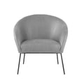 thumbnail image 2 of Posh Living Brixton Faux Leather Barrel Back Accent Chair in Light Gray/Black, 2 of 8