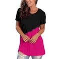 thumbnail image 3 of Gibobby Blusa de Trabajo de Manga Corta Camisetas holgadas para mujer, camisetas verano manga corta, camisetas informales túnica Yoga para entrenamiento, c(Rosa caliente,XL), 3 of 5