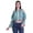 Blue2, variant on Printed Casual Long Sleeve Tops Women Cold Shoulder Ruffle Sleeves Top