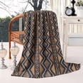 thumbnail image 4 of Boho Brown Geometric Ethnic Pattern Blanket,Comfortable Soft Flannel Throw Blanket,All Season,Warm Lightweight Blankets for Sofa Bed Couch Living Room Chair,50"x60", 4 of 4