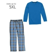Men`s Jersey Microfleece Sleep Set, 3008, XL, Turish Sea/Blue Plaid