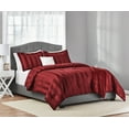 thumbnail image 4 of Mainstays Luscious Merlot 5 Piece Damask Stripe Comforter Set, Full/Queen, Adult, Unisex, 4 of 11