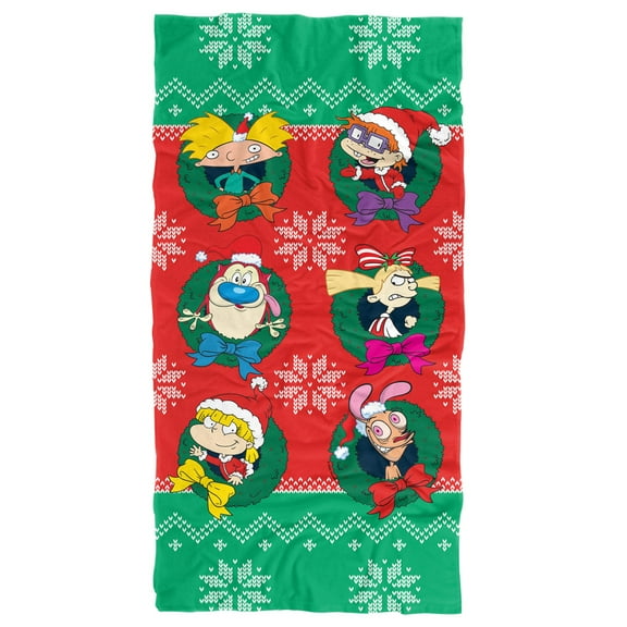 Nickelodeon 90'S, 30'x60' Combo Character Wreaths Beach Towel