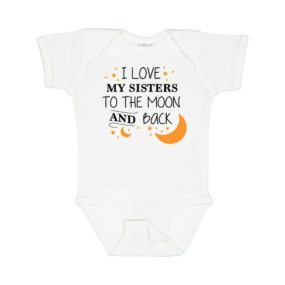 Inktastic I Love My Sisters to the Moon and Back Boys or Girls Baby Bodysuit