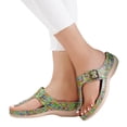 thumbnail image 2 of IUJSOY Wedge Sandals Slides for Women Retro Metal Buckle Open Toe Arch Support Summer Sandals, 2 of 8